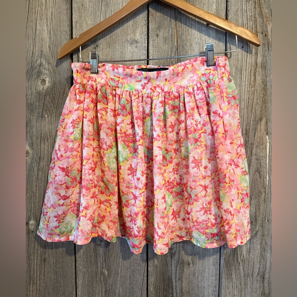 Floral Pink Skirt zara S
